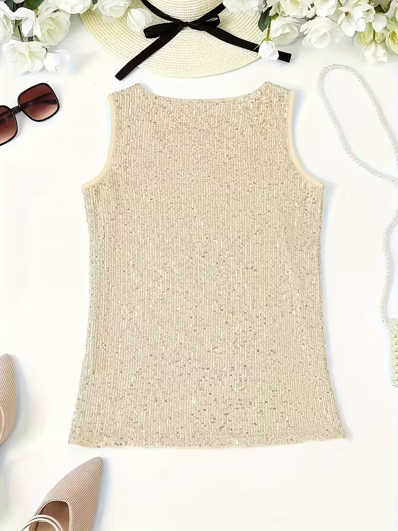 Plus Size Elegant Sequin Tube Tops.