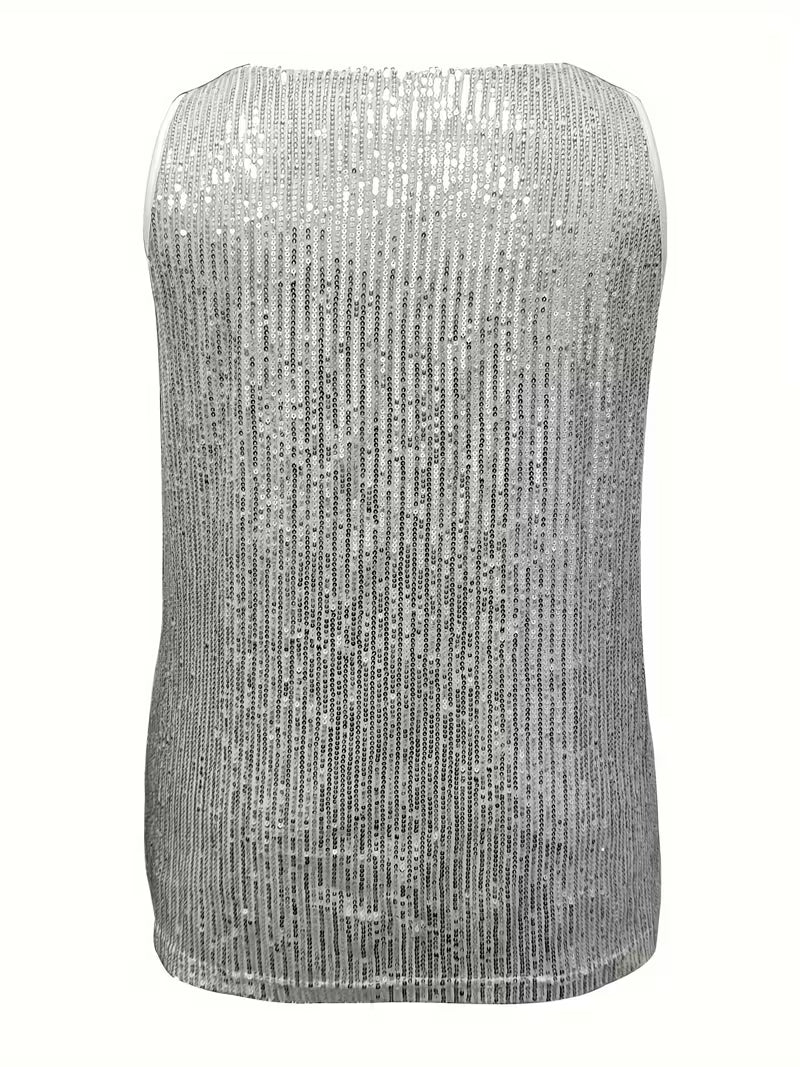 Plus Size Elegant Sequin Tube Tops.