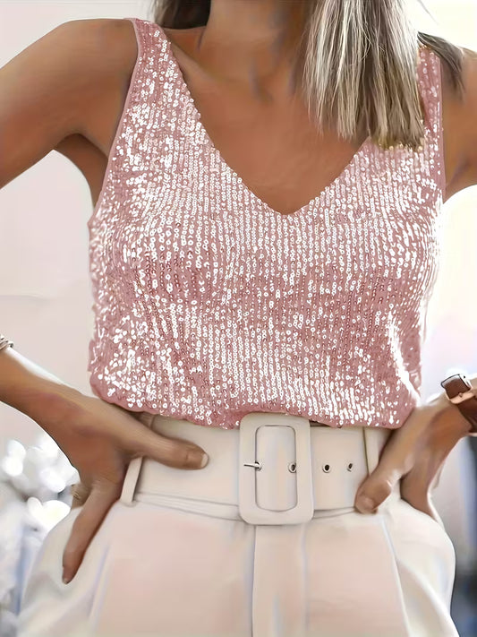 Plus Size Elegant Sequin Tube Tops.