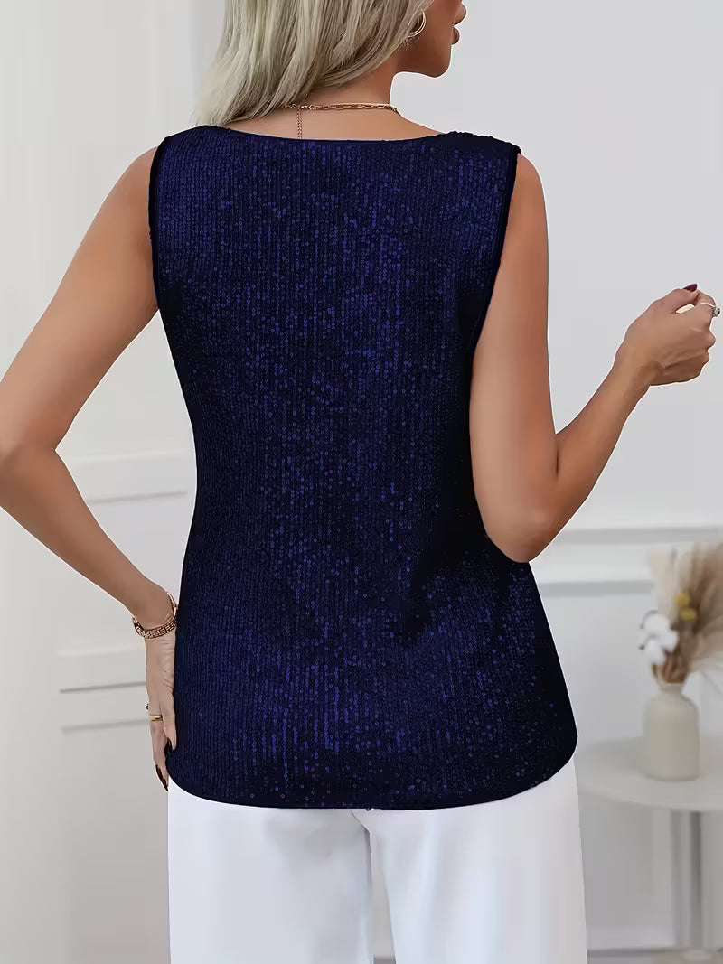 Plus Size Elegant Sequin Tube Tops.