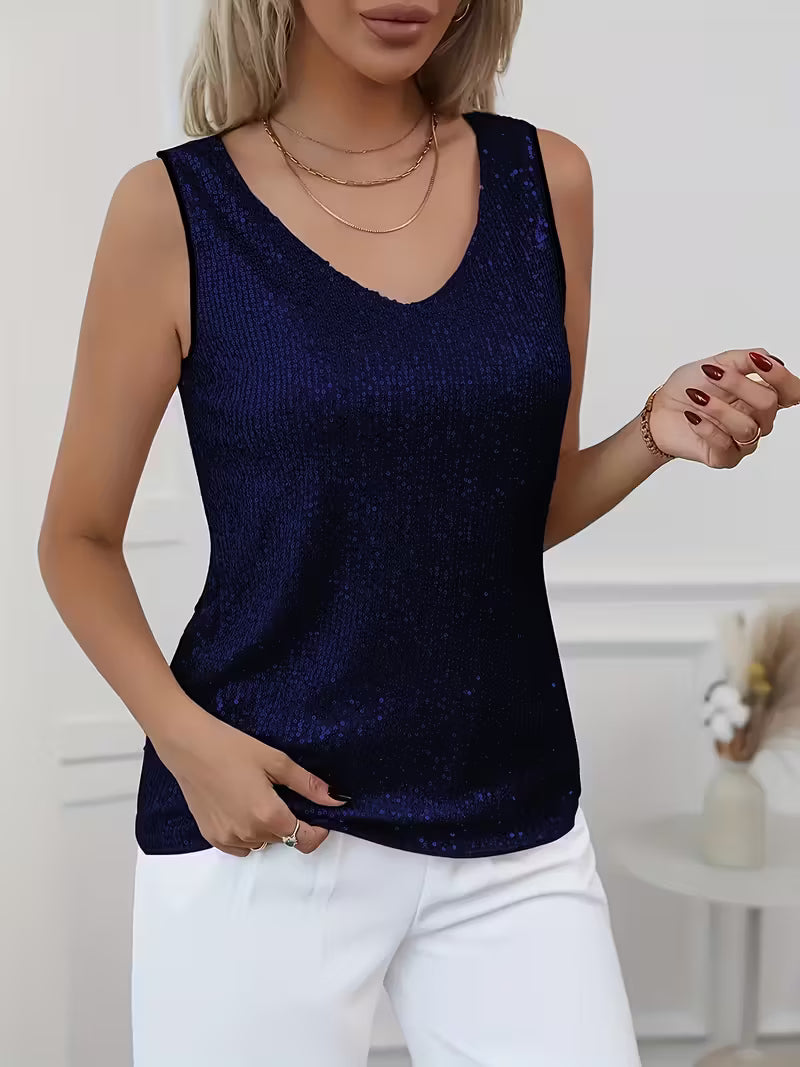 Plus Size Elegant Sequin Tube Tops.