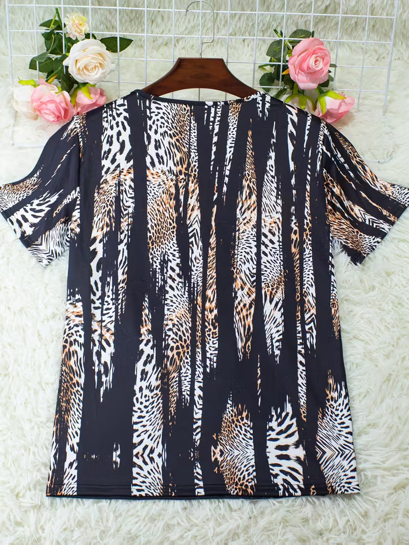 Plus Size Faux-Layered T-Shirt.
