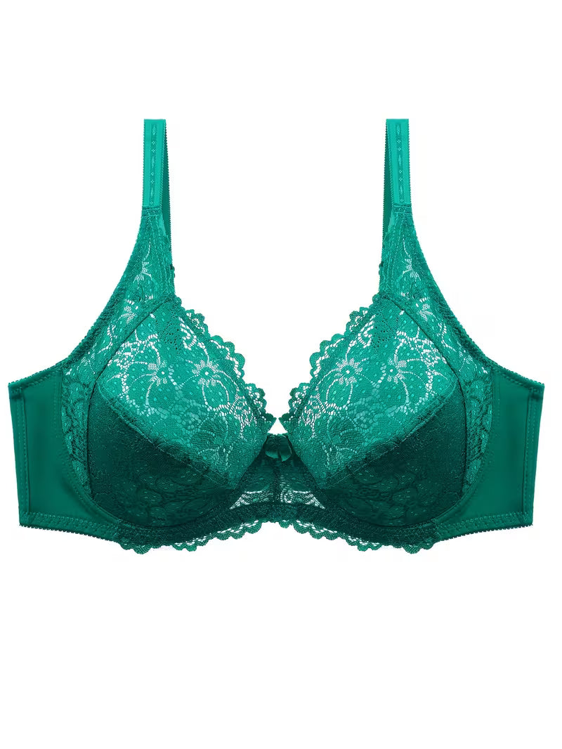 Plus Size Floral Lace Underwire Bras.
