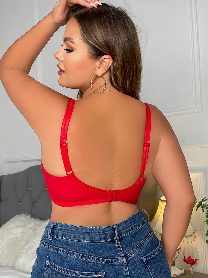 Plus Size Floral Lace Underwire Bras.