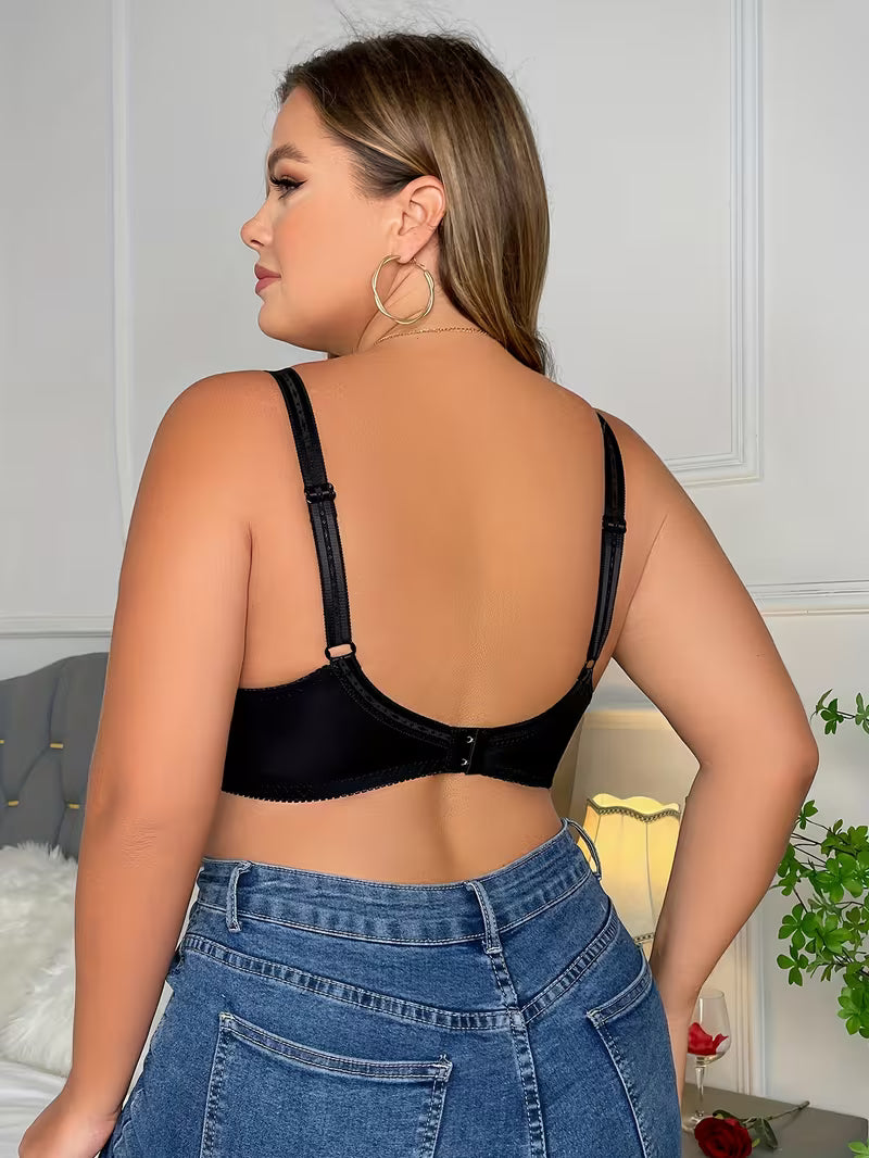 Plus Size Floral Lace Underwire Bras.