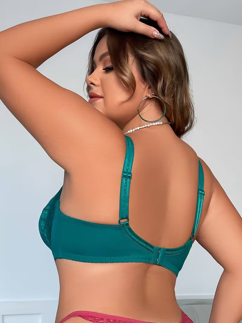 Plus Size Floral Lace Underwire Bras.