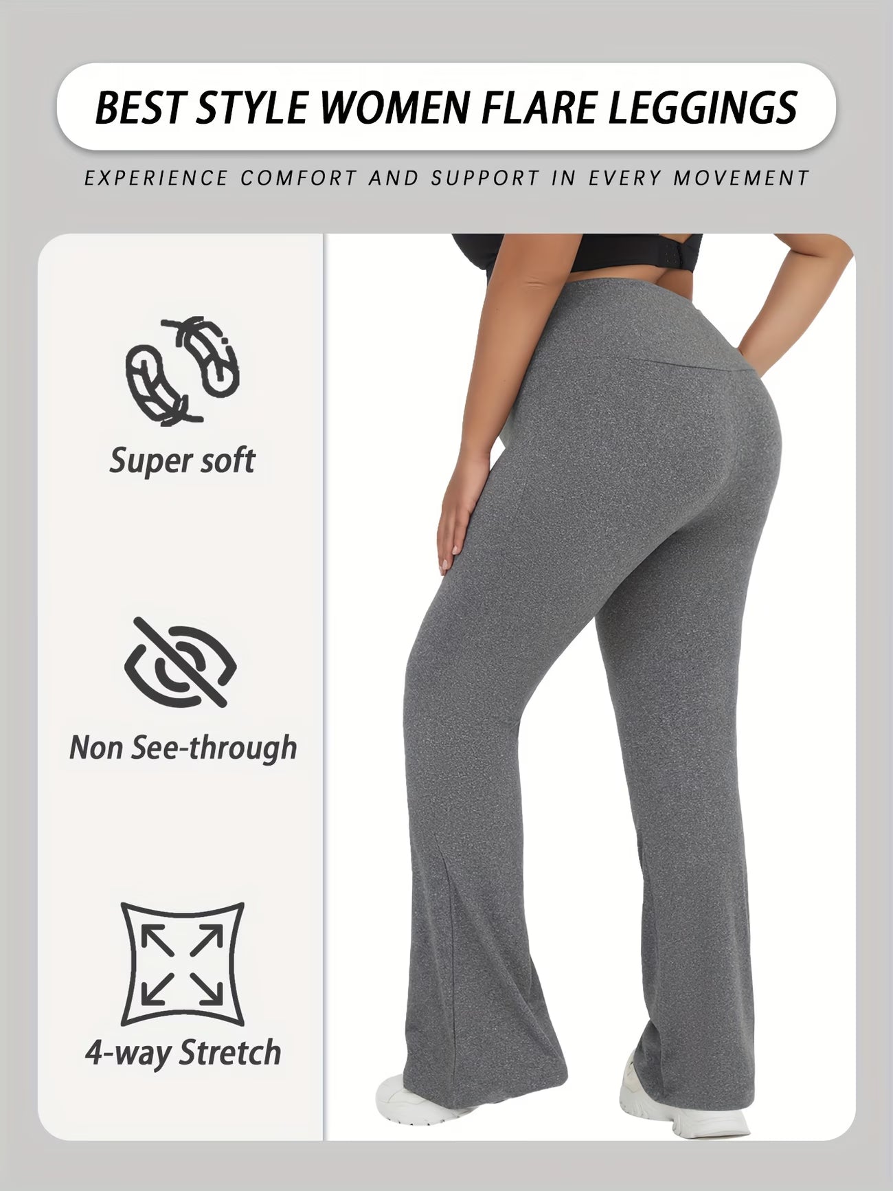 Plus Size High-Waisted Flare Legging.