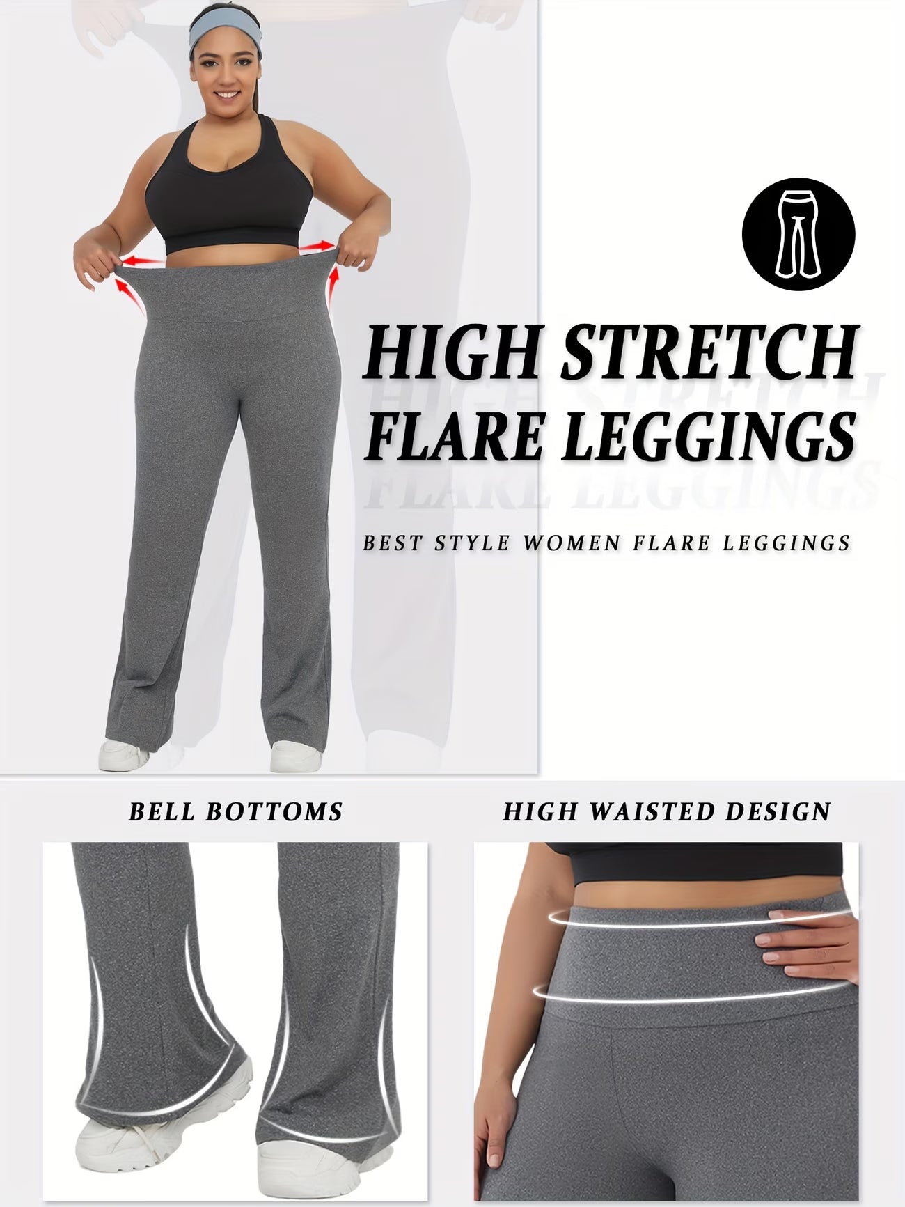 Plus Size High-Waisted Flare Legging.