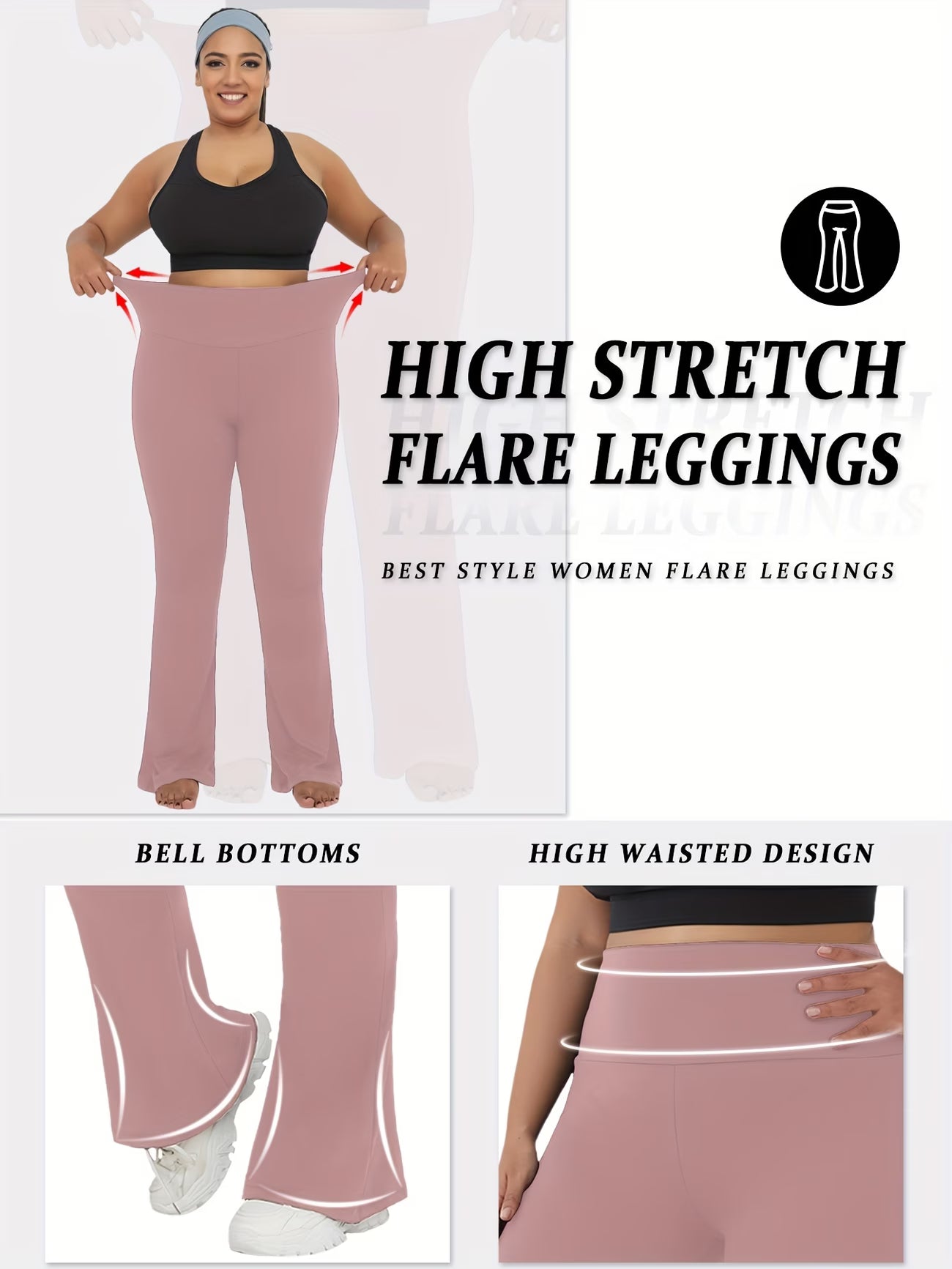 Plus Size High-Waisted Flare Legging.