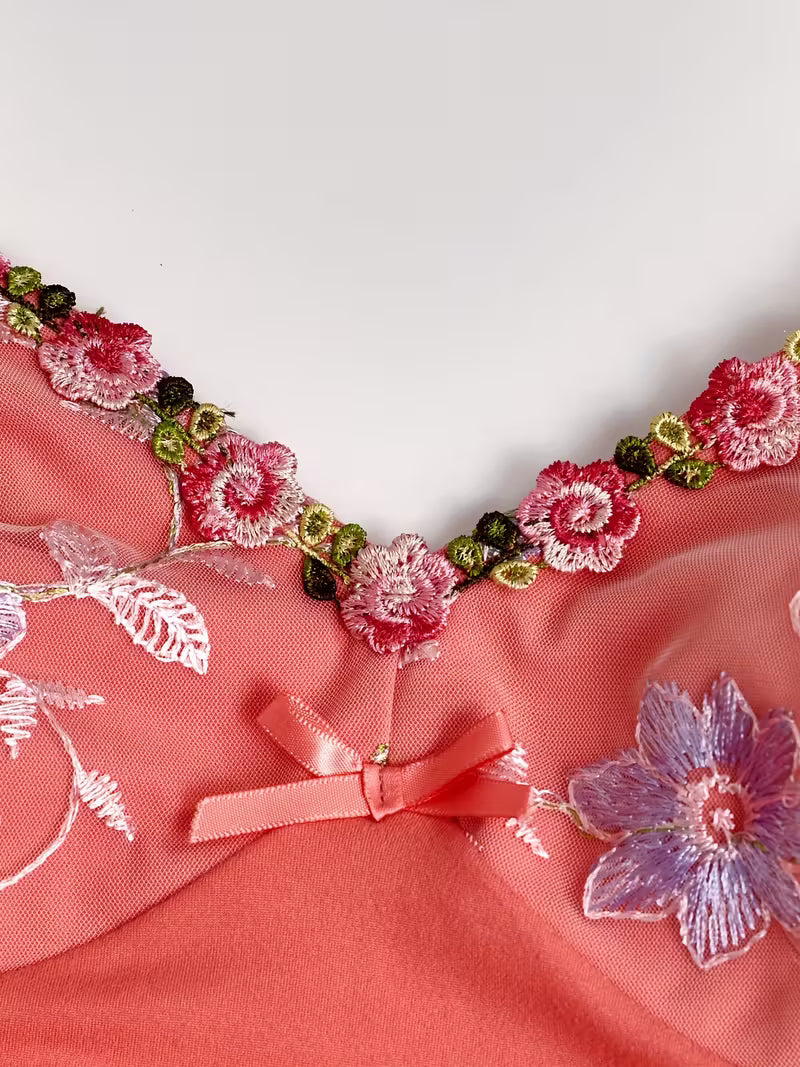 Plus Size Floral Embroidered Cami Tops.