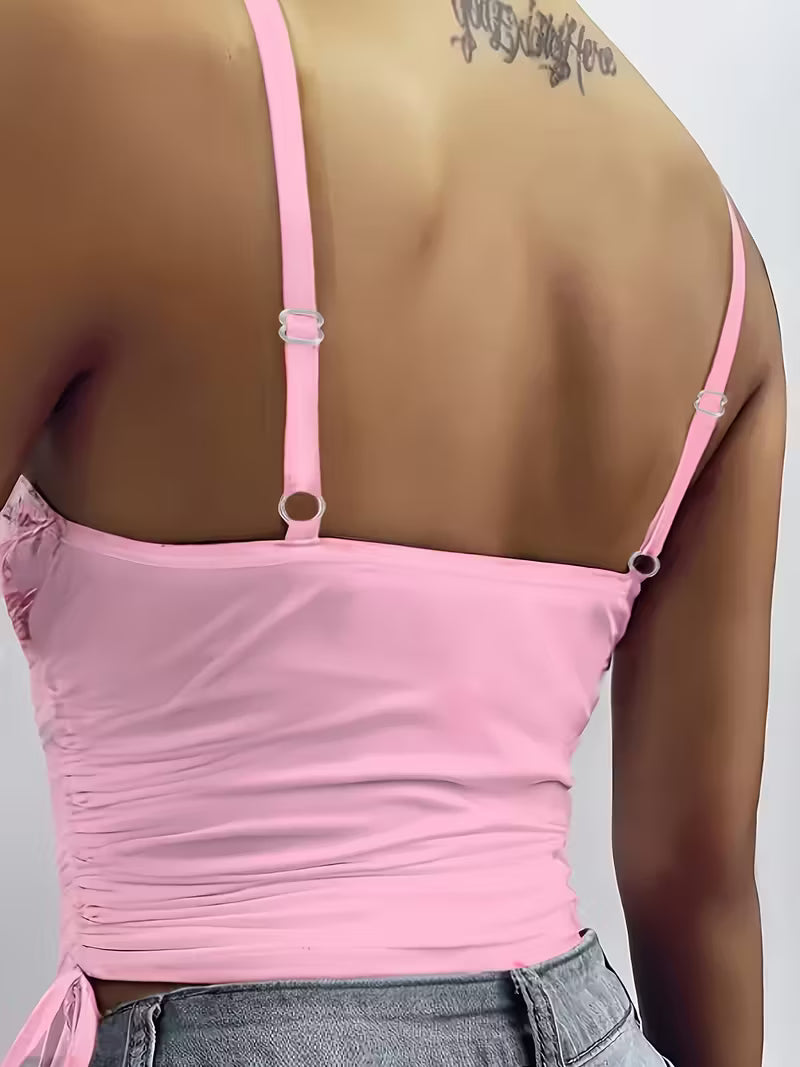 Plus Size Floral Embroidered Cami Tops.