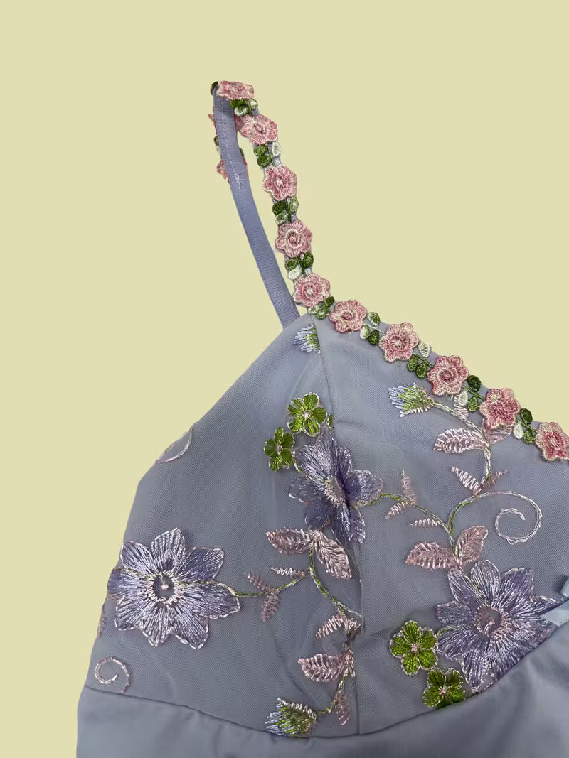 Plus Size Floral Embroidered Cami Tops.