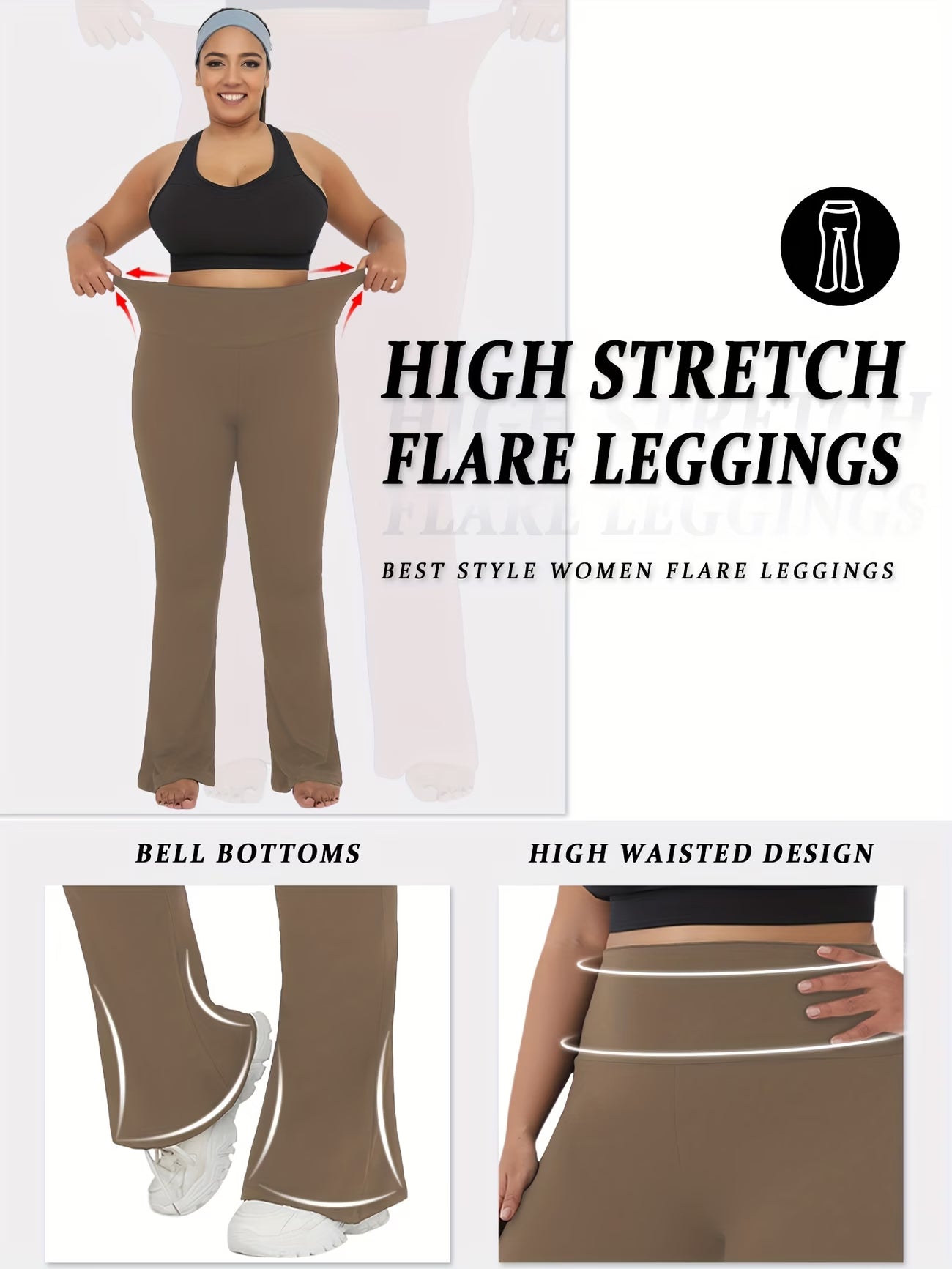 Plus Size High-Waisted Flare Legging.