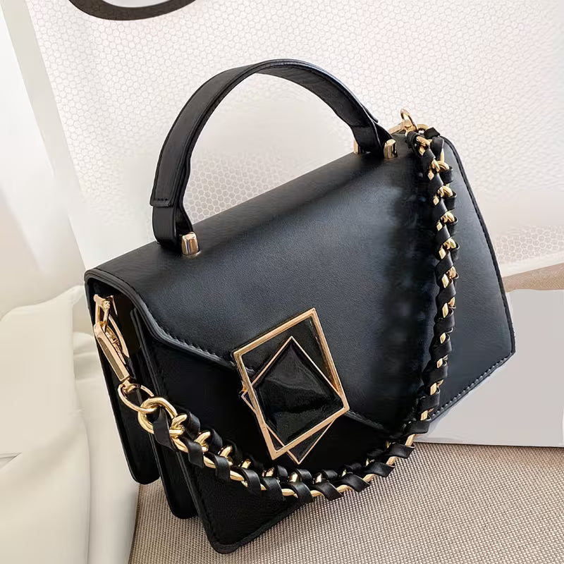Polyester Shoulder Bag with Sleek Buckle Closure.
