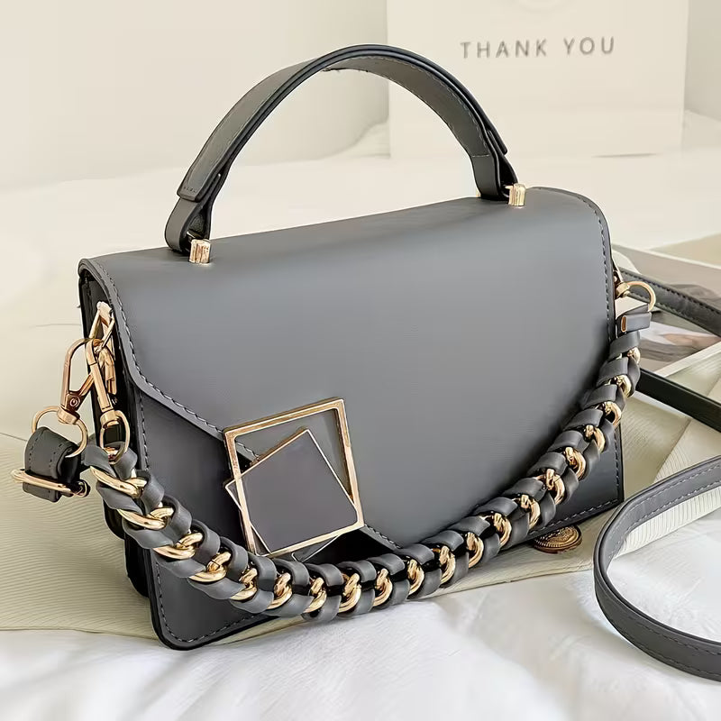 Polyester Shoulder Bag with Sleek Buckle Closure.
