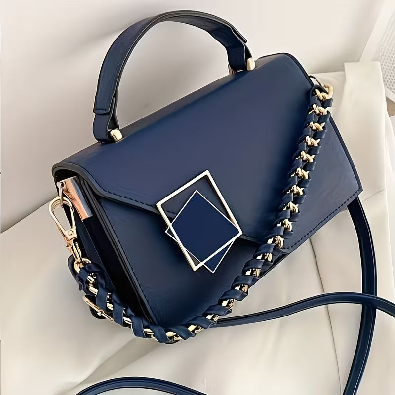 Polyester Shoulder Bag with Sleek Buckle Closure.
