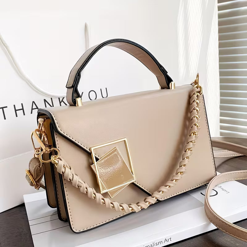 Polyester Shoulder Bag with Sleek Buckle Closure.