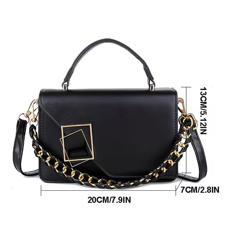 Polyester Shoulder Bag with Sleek Buckle Closure.