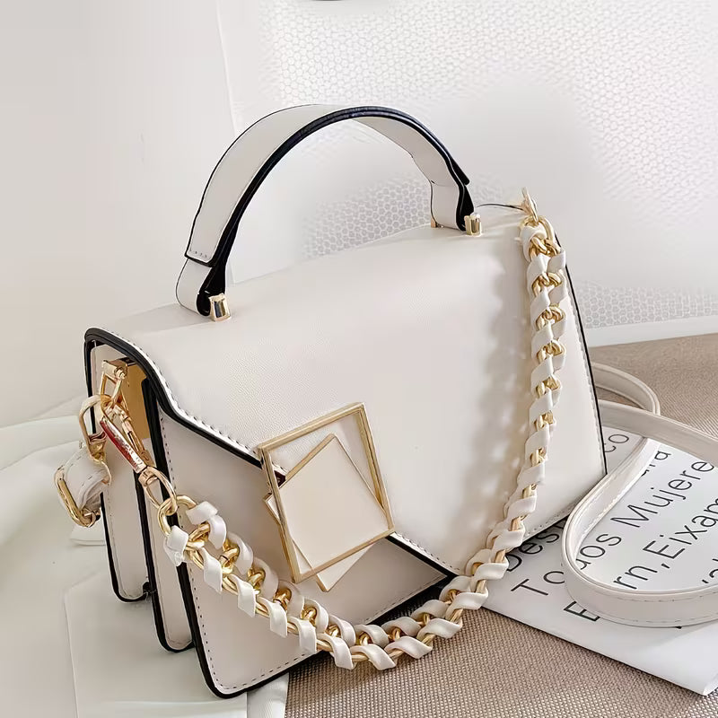 Polyester Shoulder Bag with Sleek Buckle Closure.