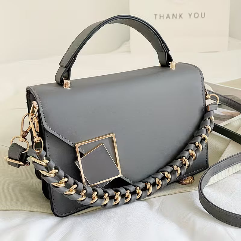 Polyester Shoulder Bag with Sleek Buckle Closure.