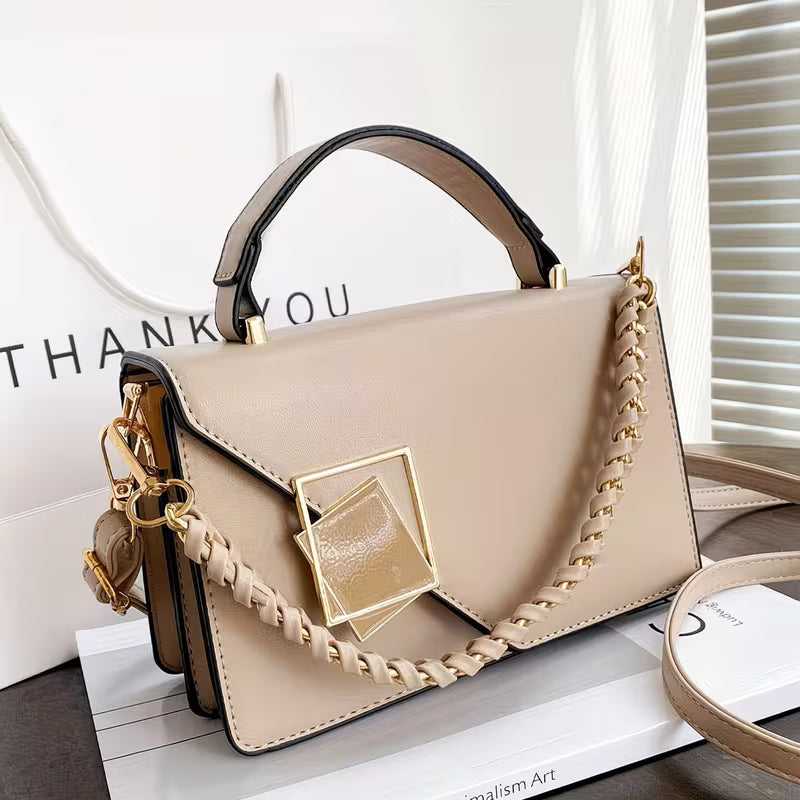 Polyester Shoulder Bag with Sleek Buckle Closure.