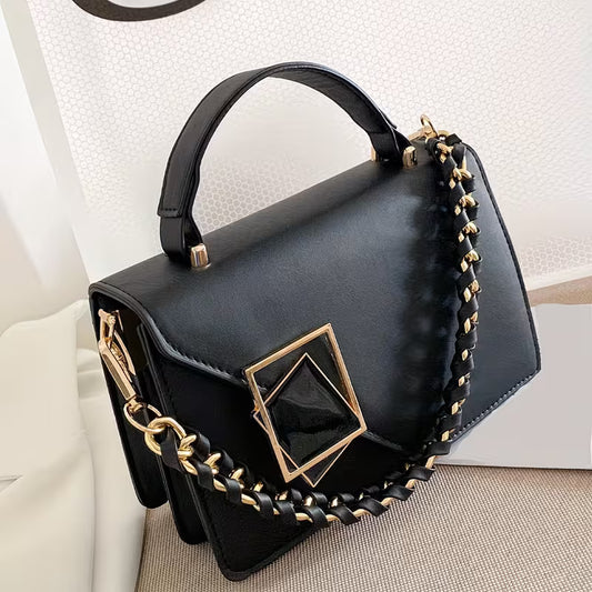 Polyester Shoulder Bag with Sleek Buckle Closure.