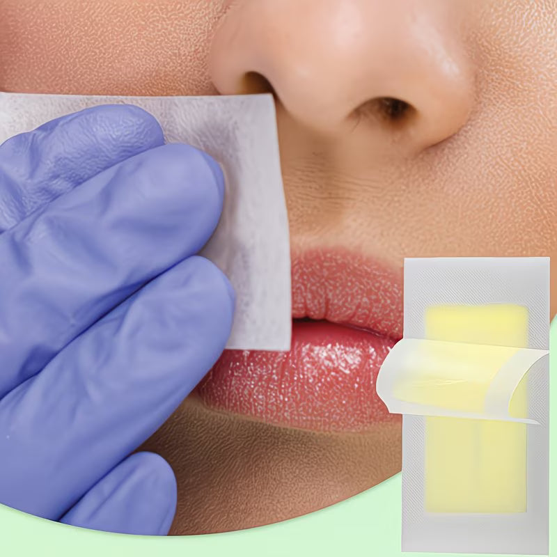 Portable 12-Pack Facial Wax Strips.