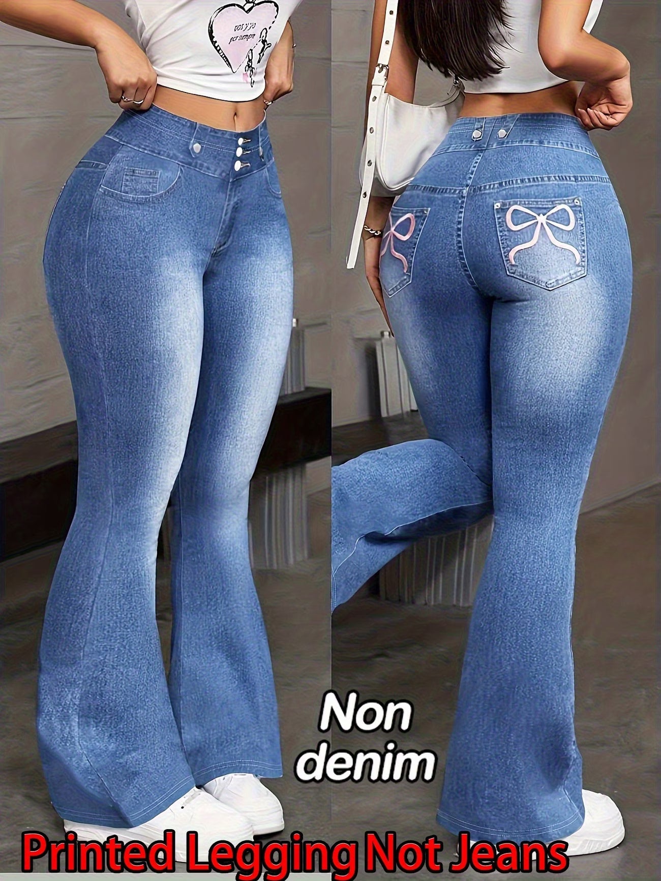 Printed Legging - Not Denim Flared Pants.