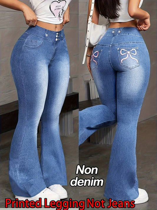 Printed Legging - Not Denim Flared Pants.