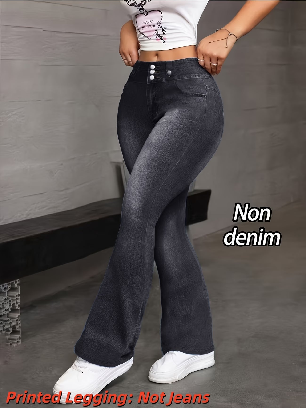 Printed Legging - Not Denim Flared Pants.