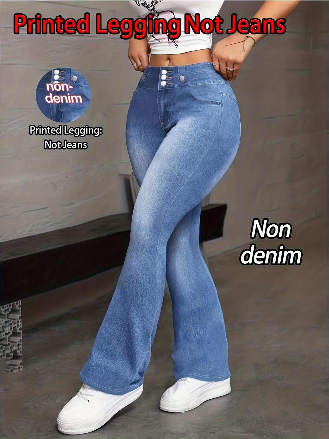 Printed Legging - Not Denim Flared Pants.
