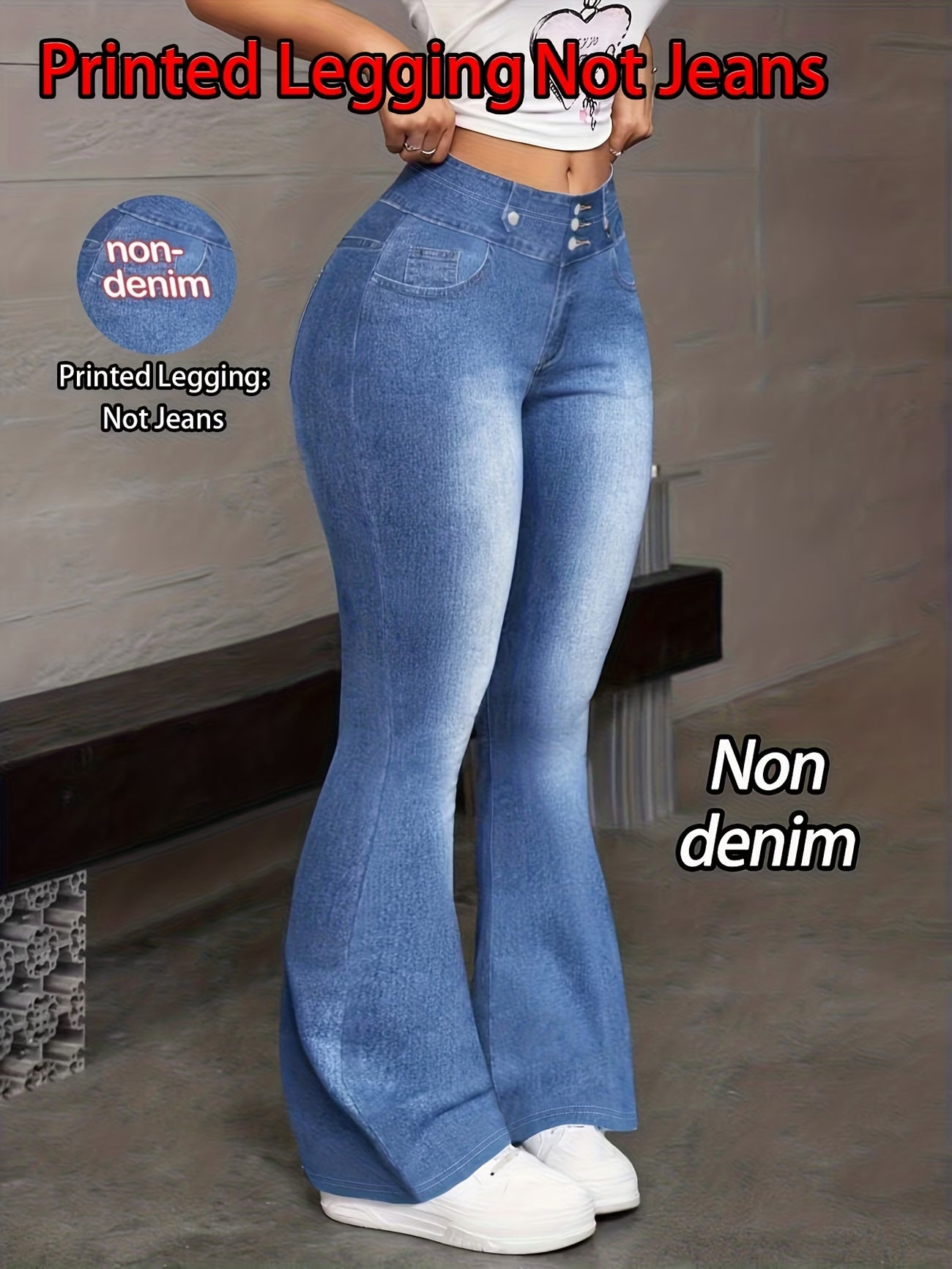 Printed Legging - Not Denim Flared Pants.