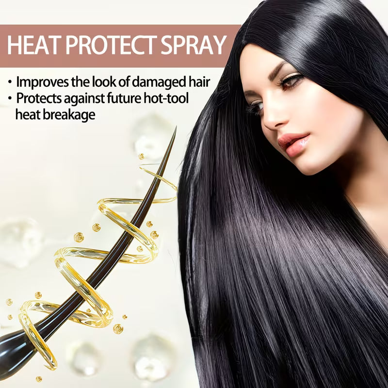 Professional Heat Protection Spray for Shine & Elasticity.