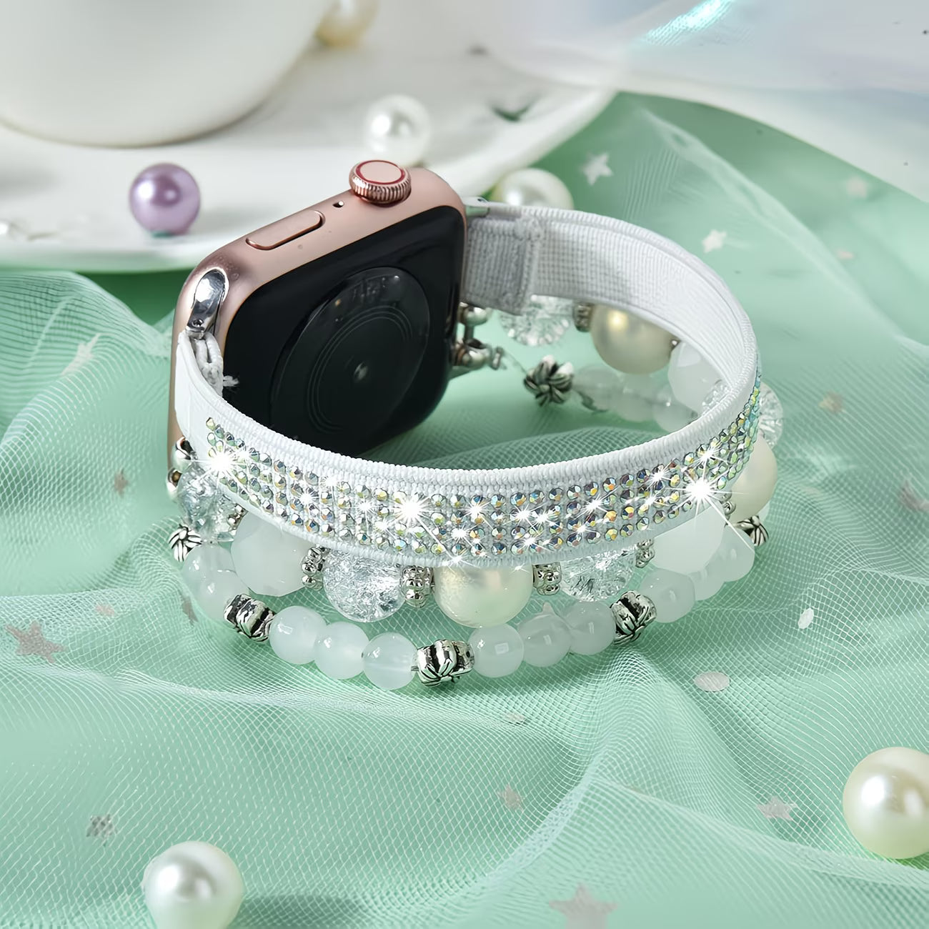 Pure White Pearl Jewelry Strap for iWatch.