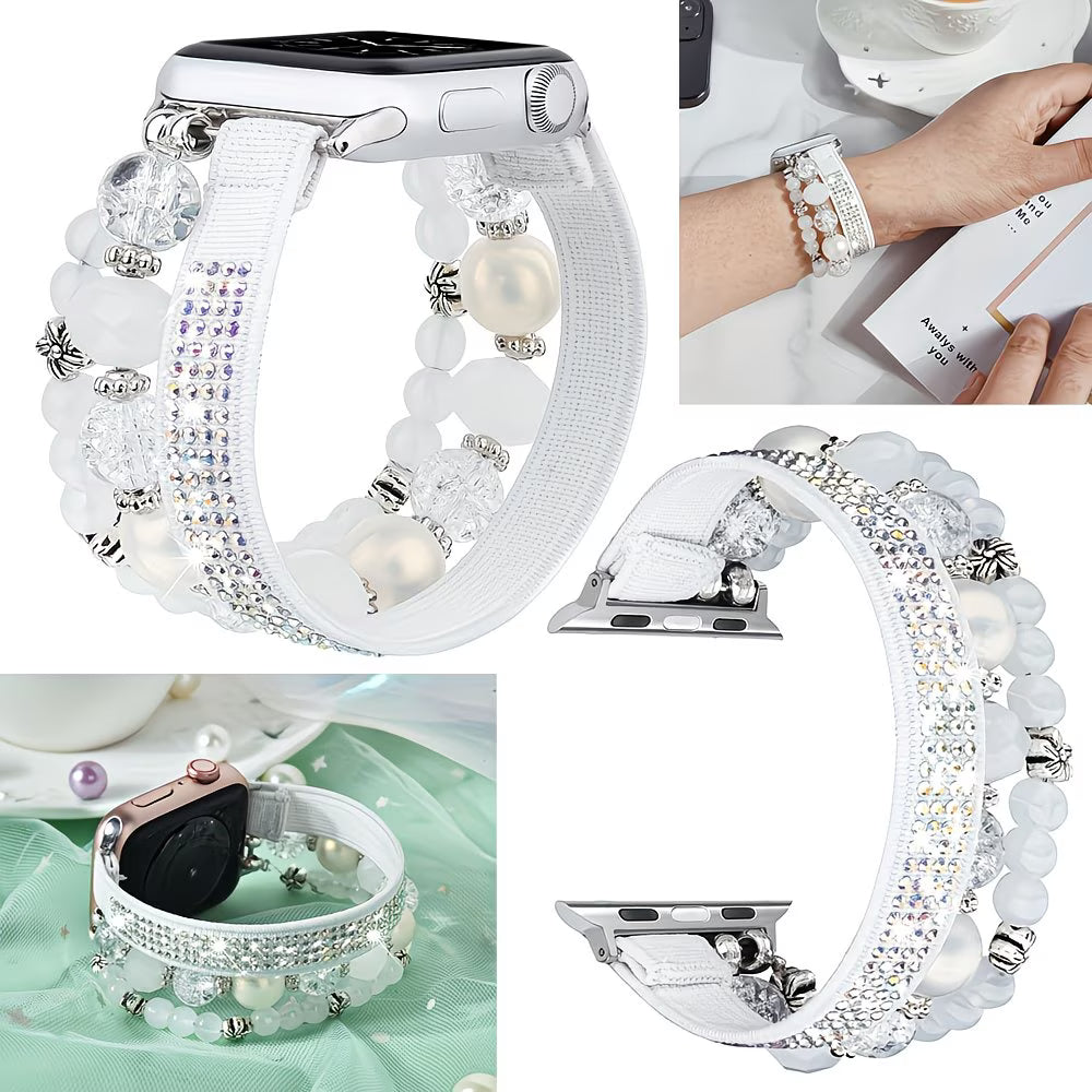 Pure White Pearl Jewelry Strap for iWatch.