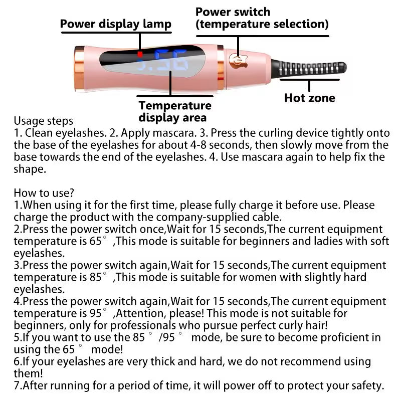 Quick-Heat Electric Eyelash Curler.