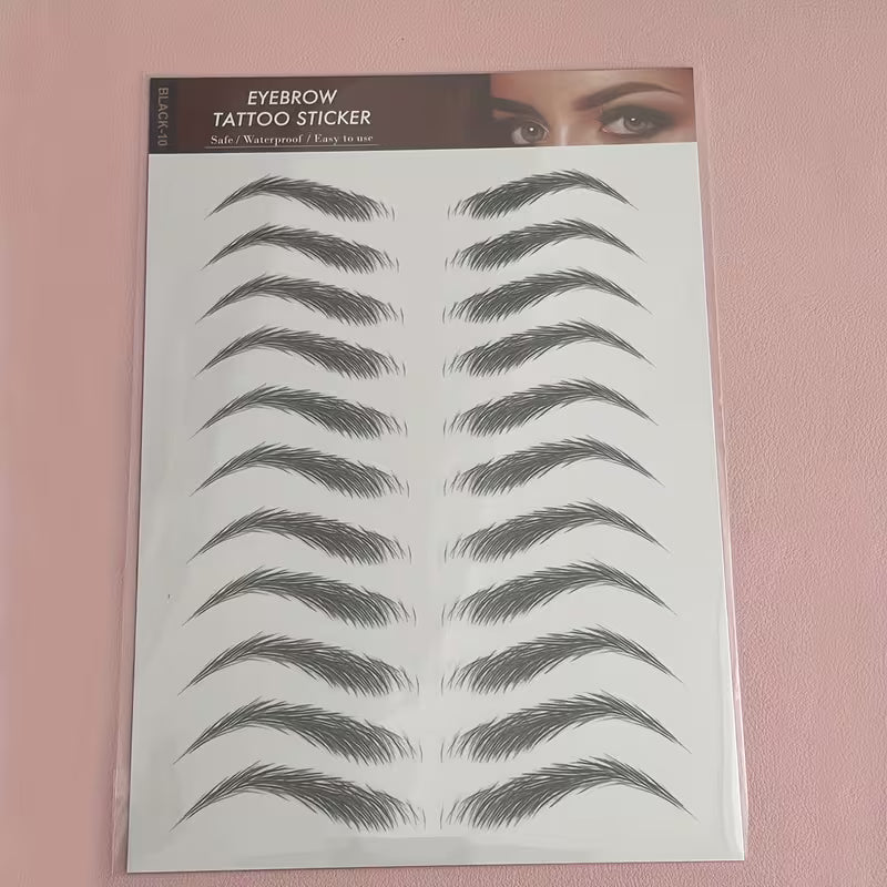 Realistic 6D Black Eyebrow Temporary Tattoo Sticker.