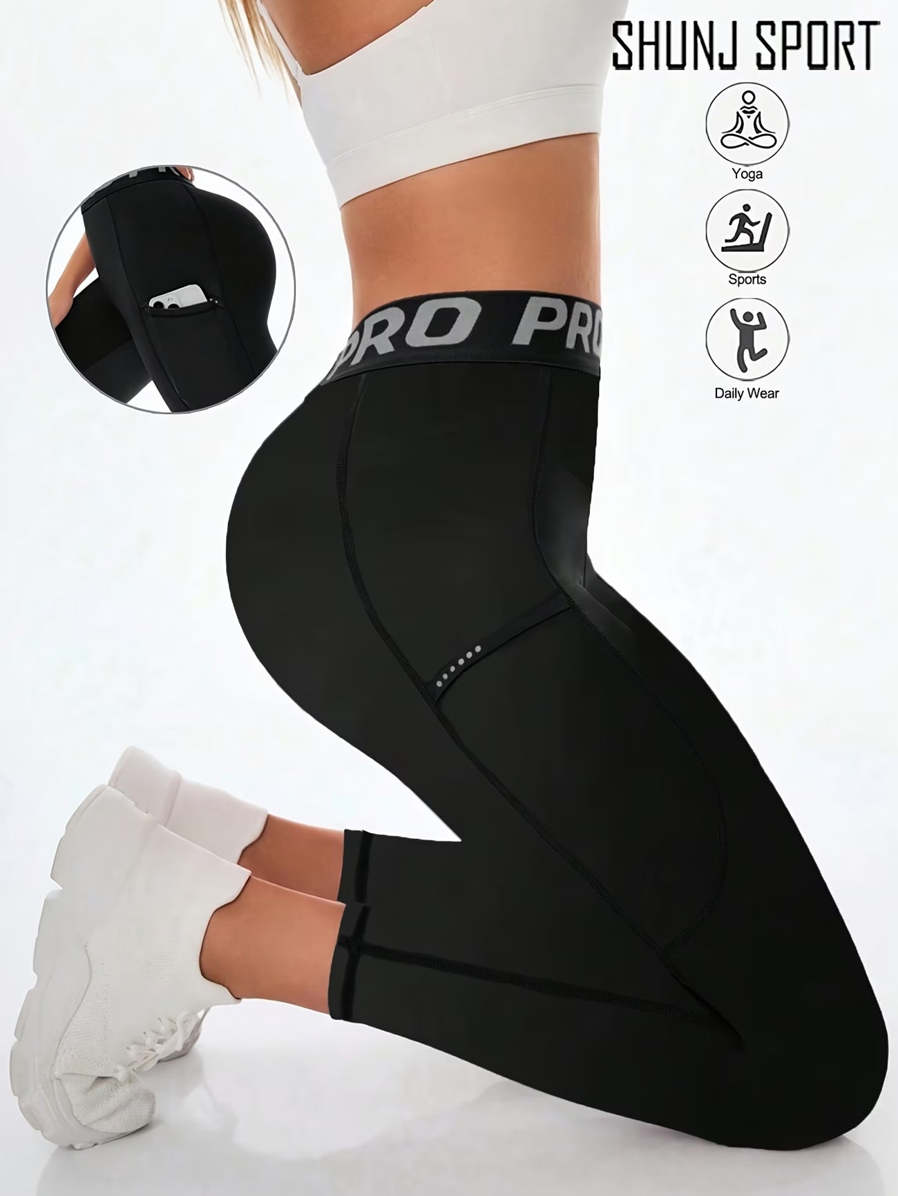 Reflective Detail High-Waisted Legging.