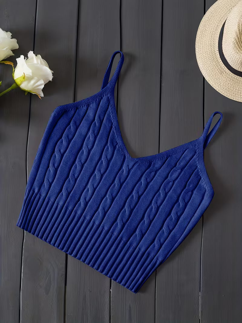 Ribbed V-Neck Tank Top.