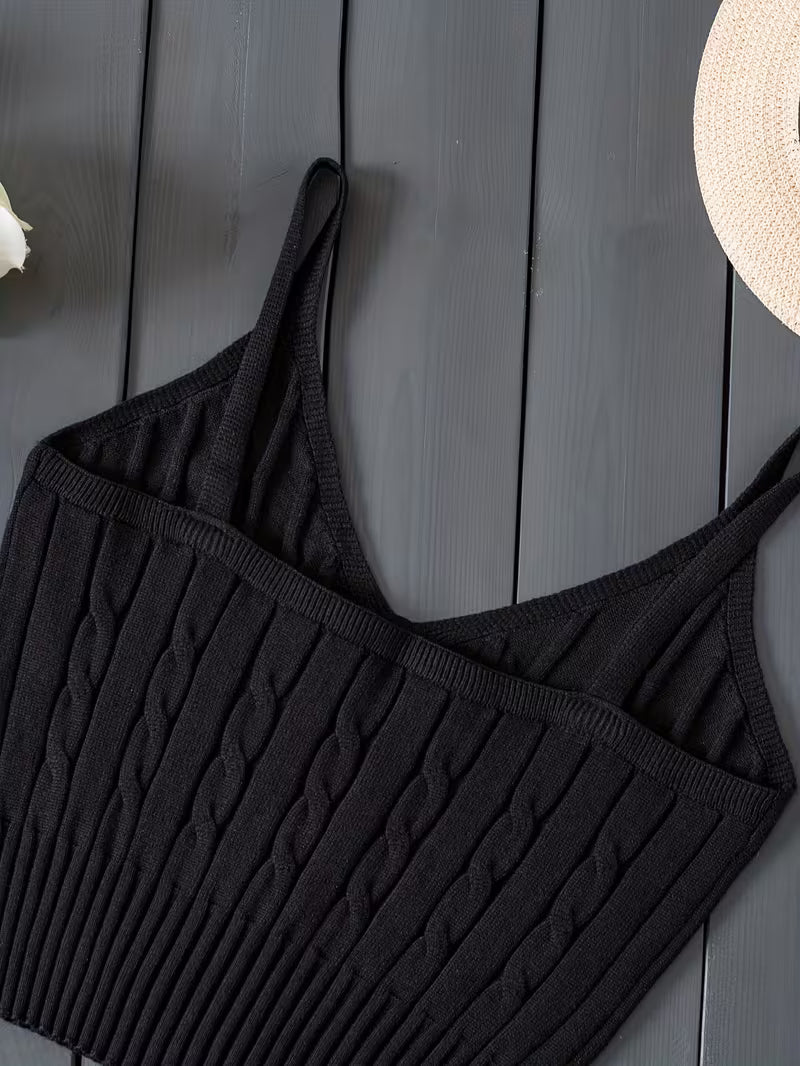 Ribbed V-Neck Tank Top.