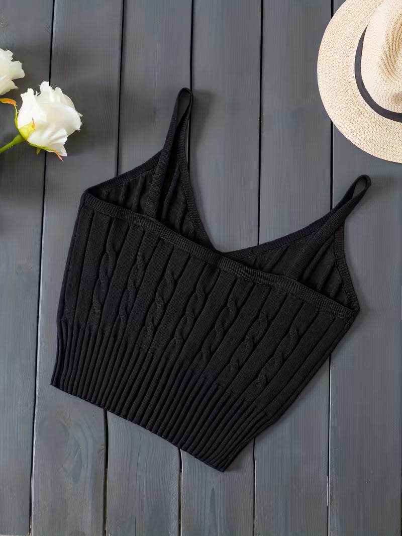 Ribbed V-Neck Tank Top.