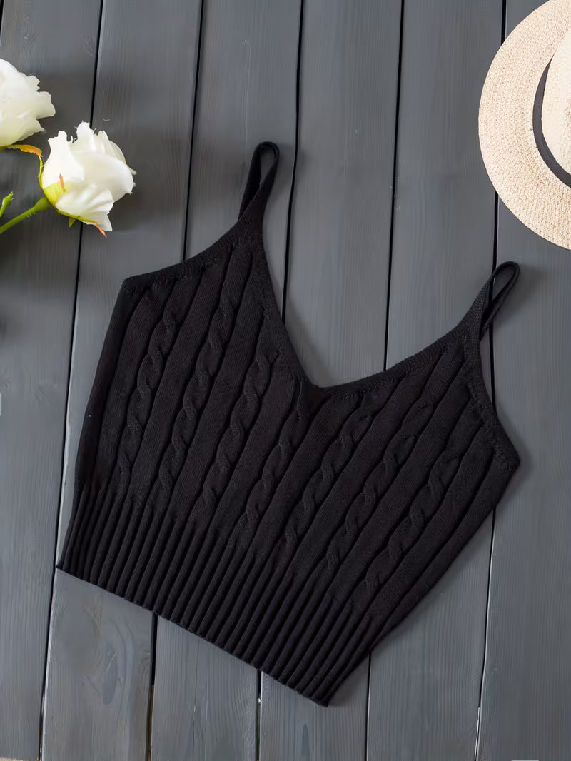 Ribbed V-Neck Tank Top.