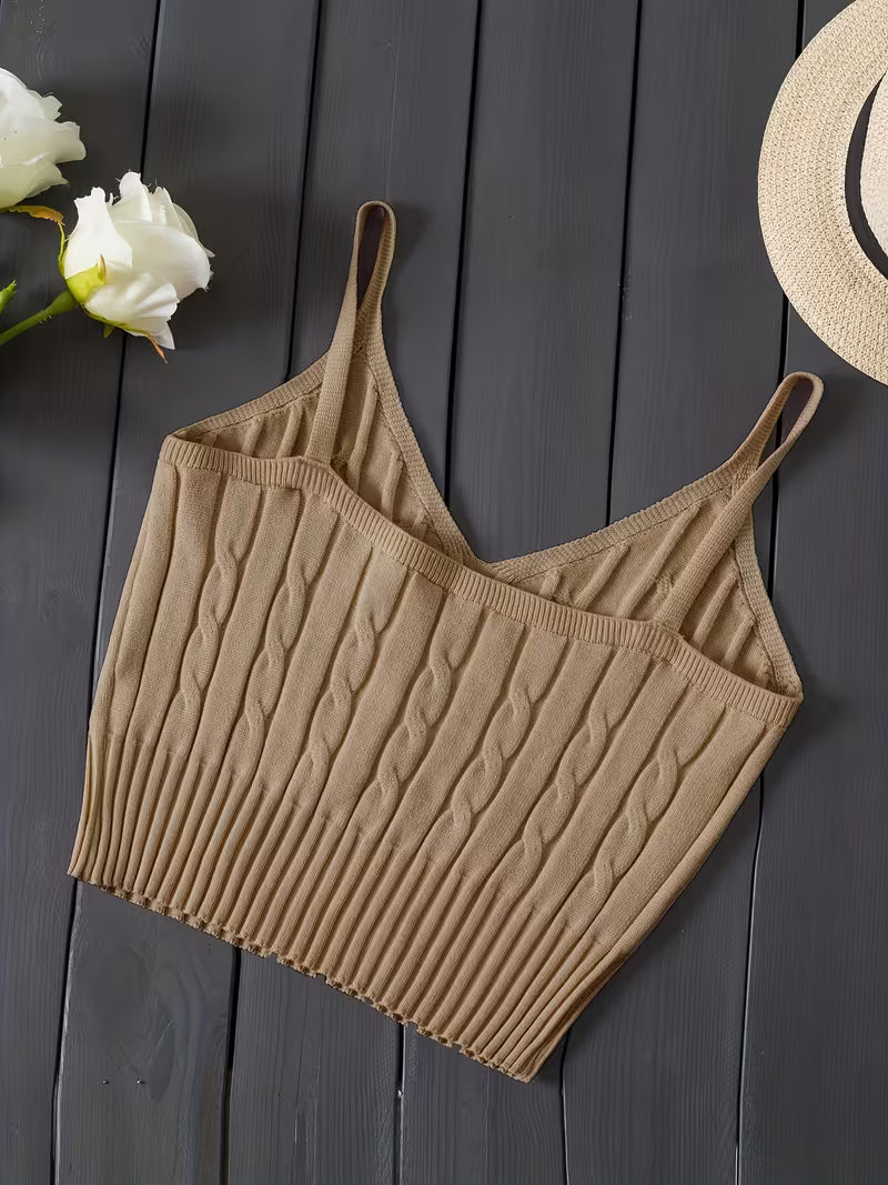 Ribbed V-Neck Tank Top.