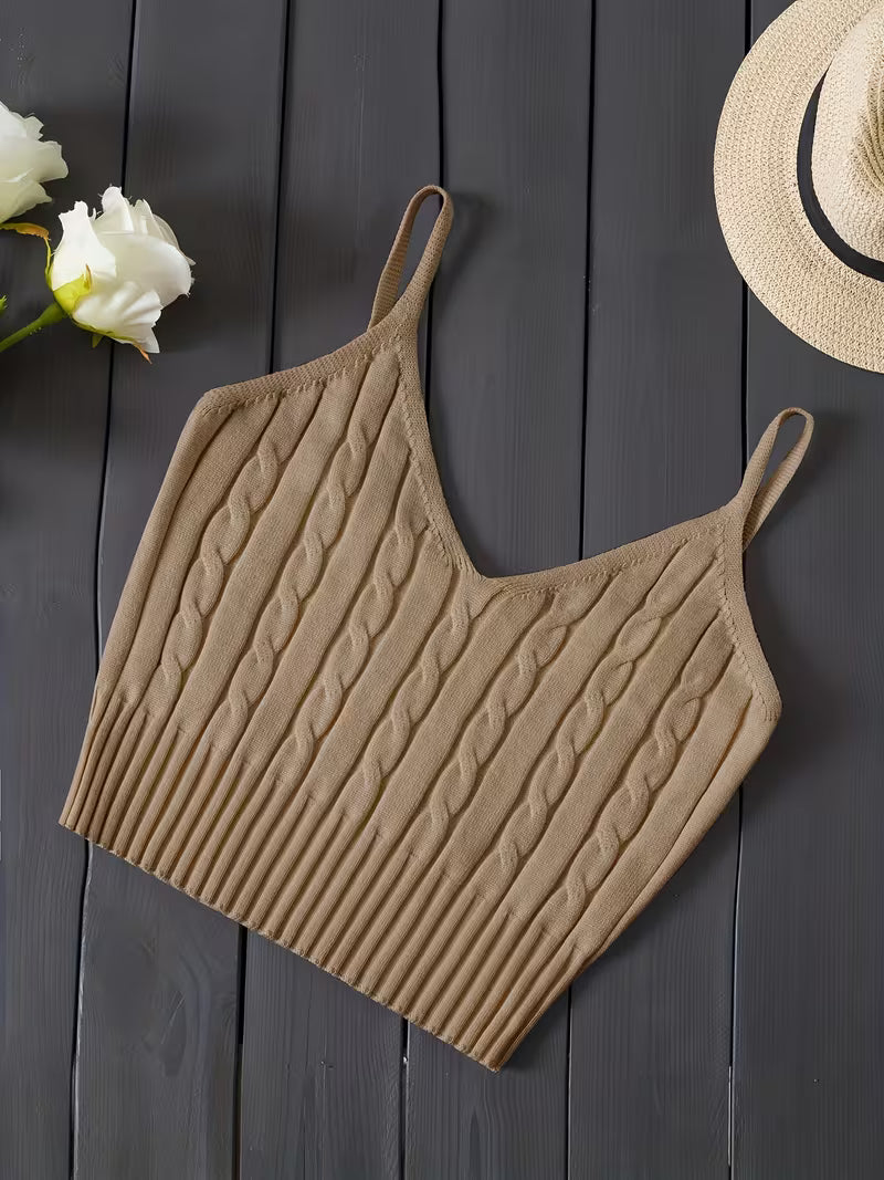 Ribbed V-Neck Tank Top.
