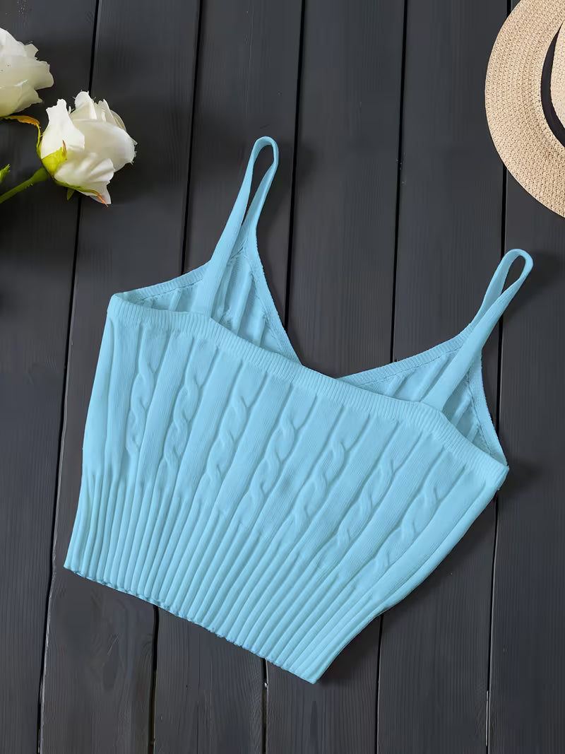 Ribbed V-Neck Tank Top.