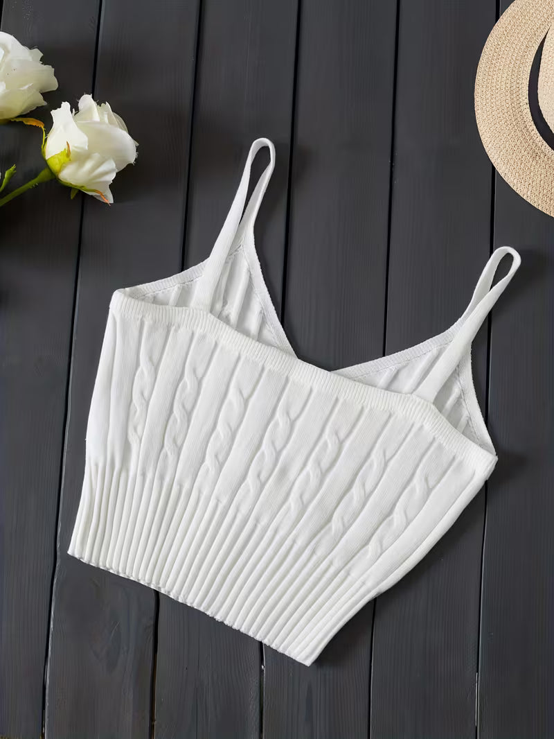 Ribbed V-Neck Tank Top.