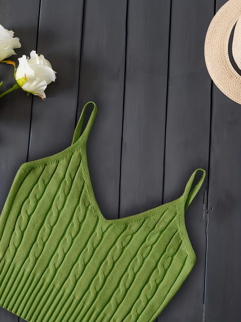 Ribbed V-Neck Tank Top.