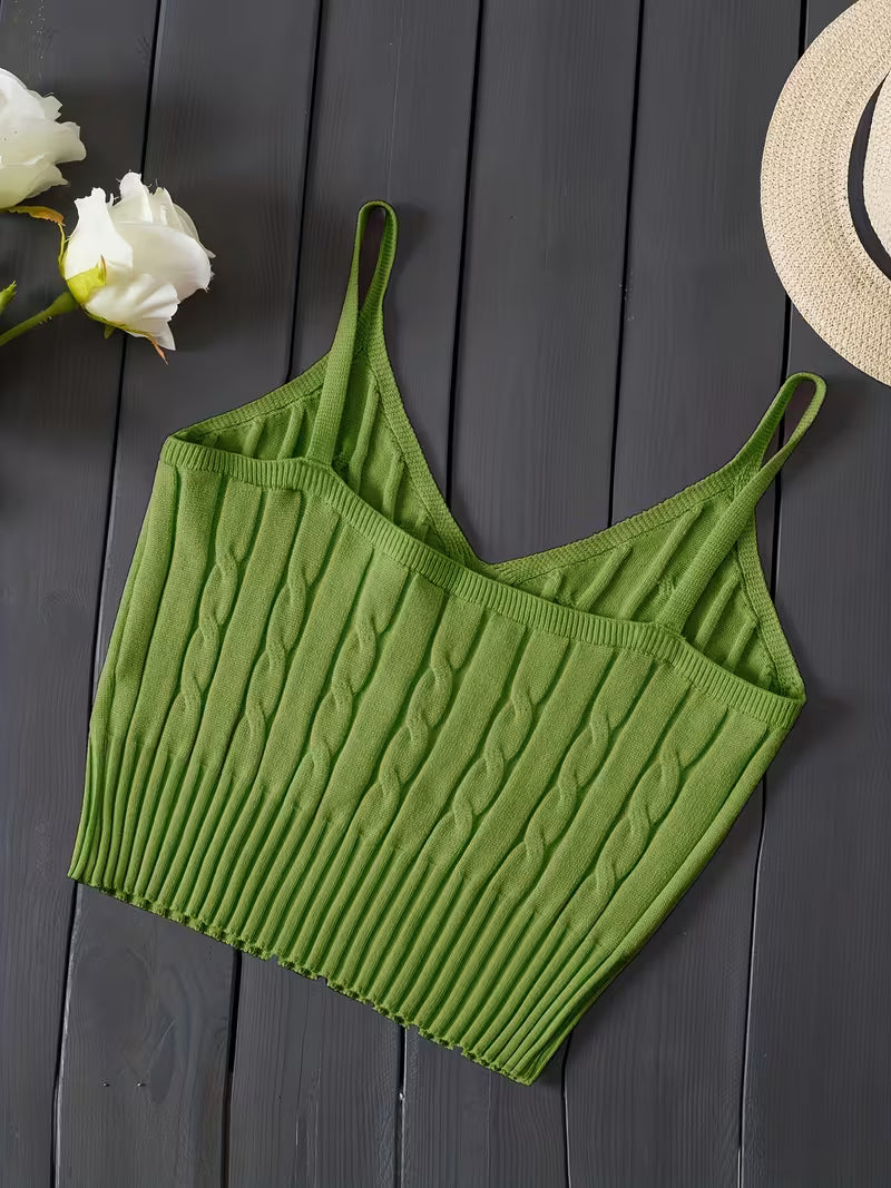 Ribbed V-Neck Tank Top.