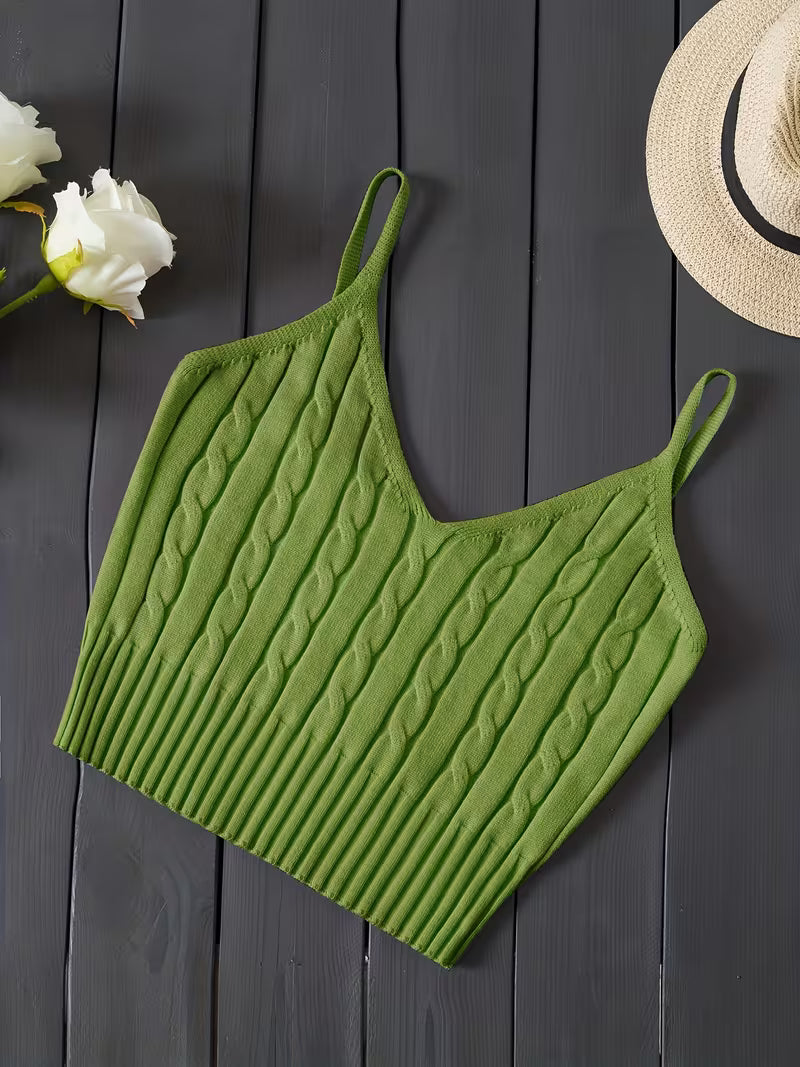 Ribbed V-Neck Tank Top.