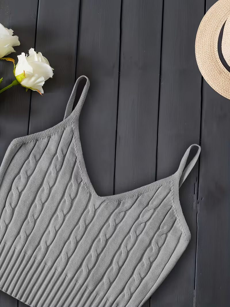 Ribbed V-Neck Tank Top.